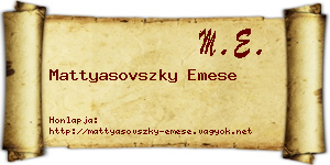 Mattyasovszky Emese névjegykártya
